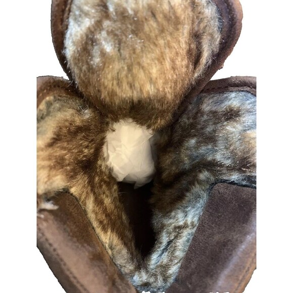 LUCKY Brand Y2K Women’s COMBAT BOOTS Faux Fur Lining Tan Warm - Picture 5 of 5
